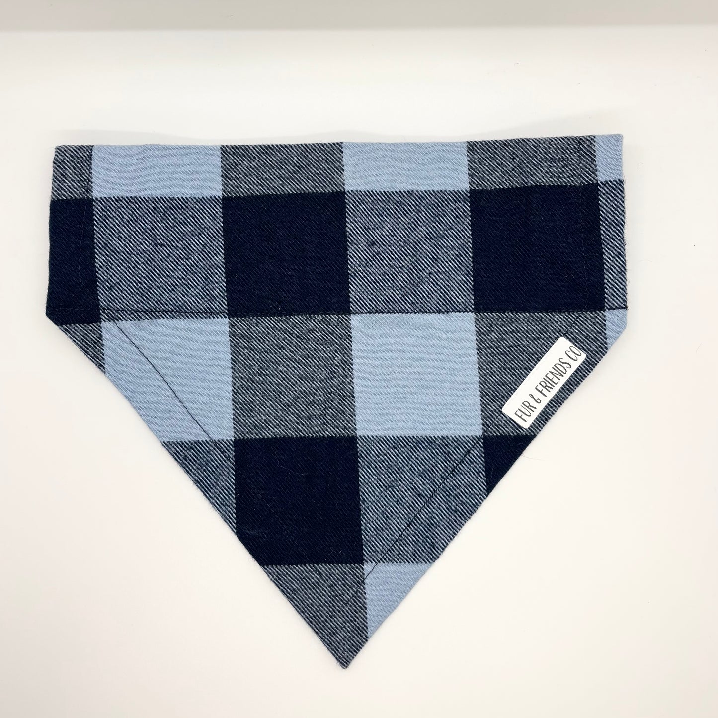 Blue & Black Plaid - Large Bandana