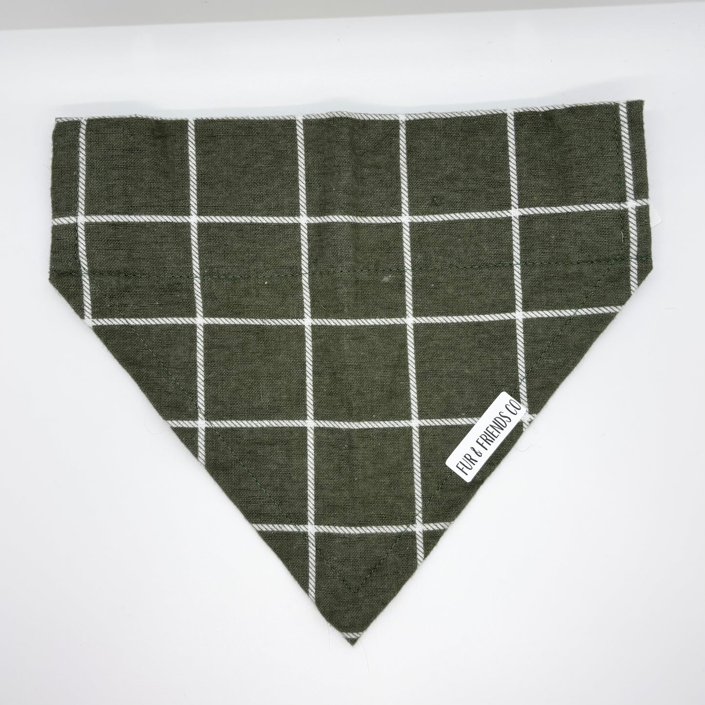 Dark Green Plaid - Large Bandana