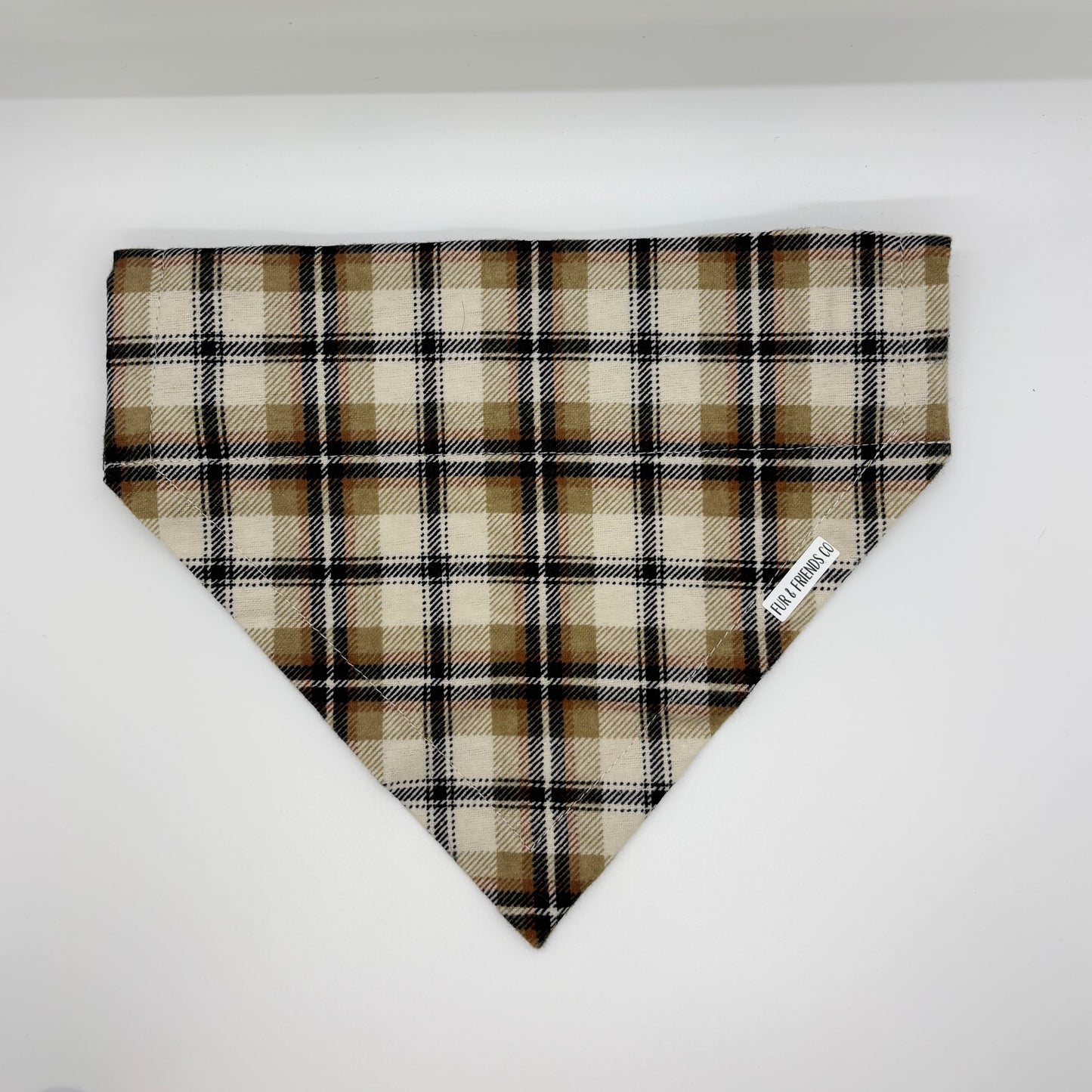 Brown & Black Plaid - Large Bandana