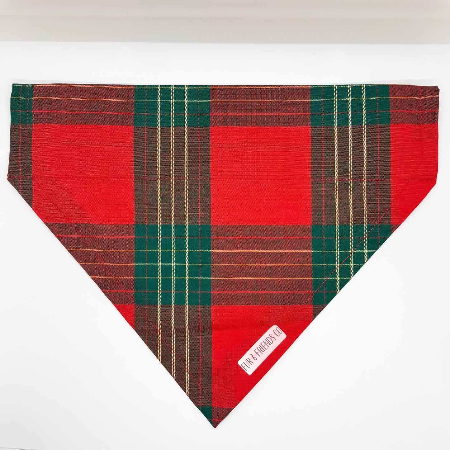 Wide Green & Red Plaid - Extra Large Bandana