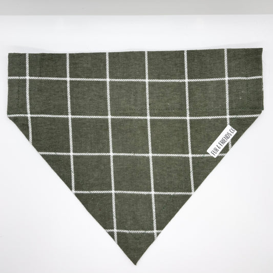 Dark Green Plaid - Extra Large Bandana