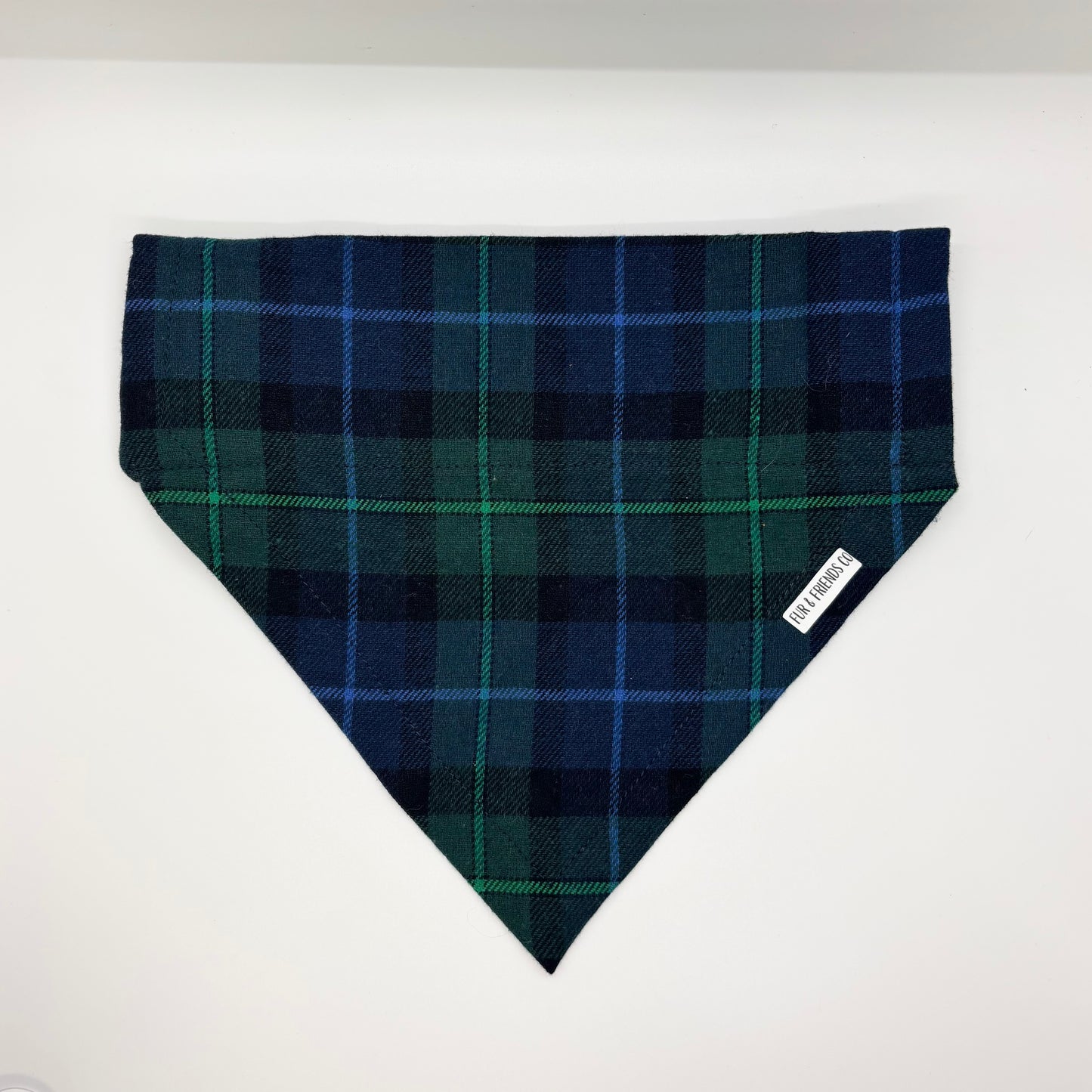 Blue & Green Plaid - Large Bandana