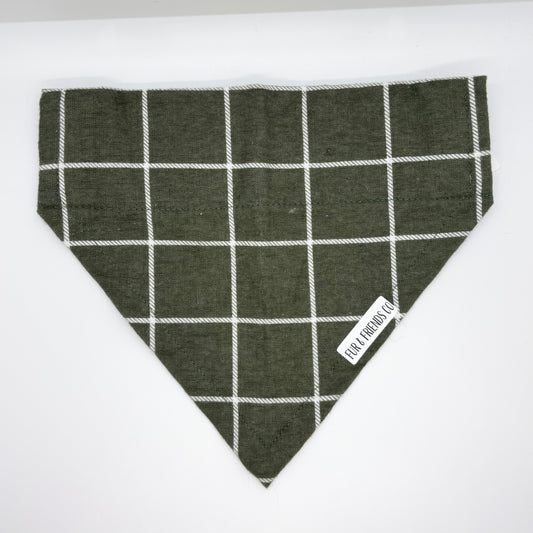 Dark Green Plaid - Large Bandana