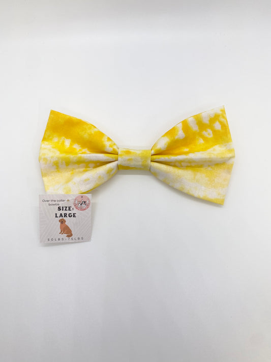 Large Yellow Tie Dye Bow Tie